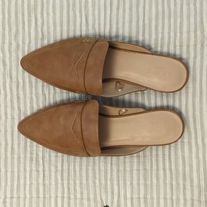 Loft brown slip on loafer mules